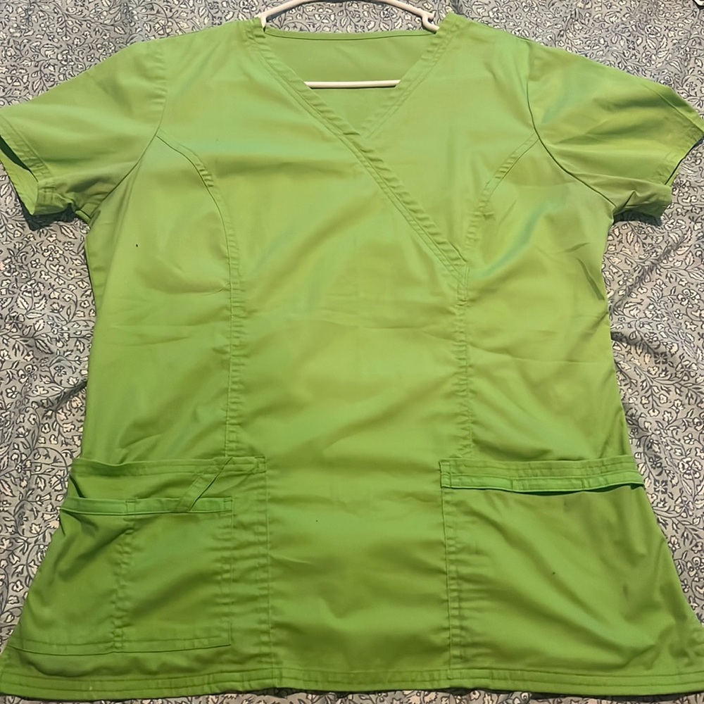 Cherokee Scrub top lime green